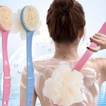 2 Stück/1 Stück ergonomischer Rückenbürste mit langem Griff, Badeschwamm-Aufsatz Duschbürste mit langem Griff, 2-in-1 Badbürste mit langem Griff, weiche multifunktionale Badbürste, doppelseitige Badbürste, Badbürste mit weichen Borsten und Massage, Peeling-Badbürste, weiche Borsten Rückenbürste mit Badeschwamm, Erwachsenen-Badbürste, Rückenbürste und Duschbürste