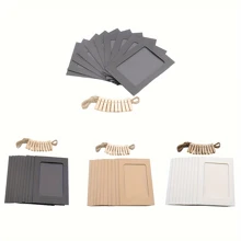 21 Pack Kraft Paper Photo Frames - 4x6 Inch Multi-Hanging Display, 21 Pack Contains 10 Photo Frames, 10 Clips And 1 Rope, Lightweight DIY Collage Kit For Wall Decoration - Boho Party Backdrop, Gallery Wall Starter, Classroom Display, Wedding Photo Hanging Hangers, Friendly Photo Booth Decor!