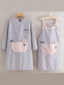 1 件女士长袖围裙，全新设计，极具吸引力的家用帆布围裙 - 透气、可调节、防油 - 适合厨师、服务员和烹饪爱好者