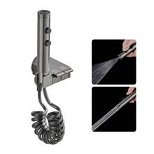 Strong Flushing Toilet Push-Button Spray Gun Faucet Dual-Mode Pressurized Water-Saving Douche Toilet Spill-Proof Partner 304 Stainless Steel Explosion-Proof Hose Bathroom Cabinet Side Mounted Universal Bathroom Tools