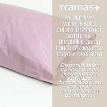 Vỏ gối TRAMAS+, 125x45cm, 100% Cotton, Siêu mềm và thoáng khí, Khóa kéo dạng phong bì, Oeko-Tex - ✅ Giao hàng 24/72h đến Tây Ban Nha (bán đảo) - CÀ TÍM - Xem 2