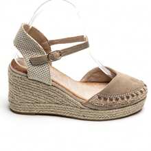 Sandales Compensées Espadrilles Elégantes - Style Bohème Chic - Khaki - View 2
