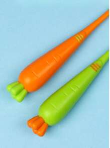 2pcs Carrot Shape Standing Children's Soft Bristle Toothbrush, Suitable For 2-3-6-12 Years Old Kids