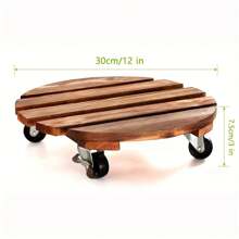 Carrito para Plantas con Ruedas, Estante para Plantas de Alta Resistencia, Redondo con Ruedas Metálicas Bloqueables, Adecuado para Uso en Interiores/Exteriores - 25 centímetros - Ver 8