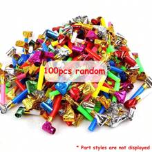 20-100 piezas Silbato de estilo de hocico largo con envío aleatorio, juguetes de creación de atmósfera para fiestas, sopladores de fiesta de plástico divertidos, silbatos para celebraciones - Multicolor - Ver 13