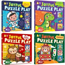 4 合 1 盒、拼图、儿童益智玩具、卡通图案拼图玩具、益智配对游戏、形状配对游戏、语音学习游戏、易玩的活动玩具、增强认知发展、早期学习乐趣、教学辅助、蒙特梭利、学习材料、儿童游戏、课堂玩具、早期教育玩具、学生、文具、小学用品、男孩、女孩、儿童生日礼物 - 彩色 - 查看 14