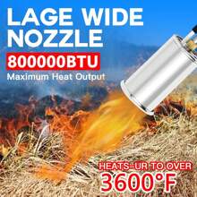 Propane Torch W-Eed Burner, High Output 1,200,000 BTU W-Eed Torch Flamethrower, 30" Detachable Long Arm Heavy Duty Blow Torch With Flame Control For Garden, Wood, Ice, Snow, Stumps, Melting - Đen và bạc - Xem 2