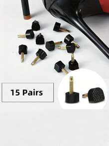 15 Pairs Of 5 Different Size Black High Heel Nail Heel Wear-Resistant Heel Leather Anti-Slip High Heel Accessories