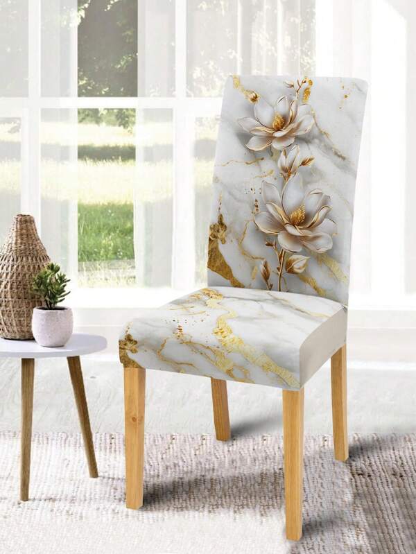 1/4/6/8pcs Floral Print Dining Chair Covers, Removable & Washable Stretch Chair Slipcovers For Living Room, Hotel, Banquet, Restaurant