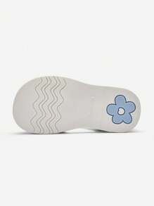 Balabala Girls' Non-Slip Sandals, Sweet & Secure First-Walker Shoes - White and Blue - View 3