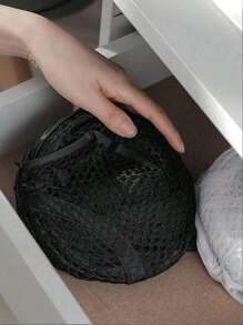 1pc Black And White Foldable Laundry Basket With Handle And Side Pockets, Large Capacity Pop-Up Laundry Basket With Handle - Foldable Mesh Laundry Basket For Storing Dirty Clothes, Please Check The Size Label Before Purchasing 