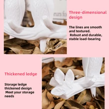 1 pièce Crochet mural décoratif avec petit oiseau blanc nordique mignon à 3 crochets, adhésif sans dommage sans perçage nécessaire, peut être utilisé comme porte-manteau mural, pour suspendre des sacs / parapluies / clés, convient pour l'entrée, la salle de bain, la cuisine, design élégant et pratique pour décorer la pièce