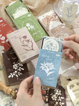 1 boîte de 30 pièces d'autocollants de mémo texturés et en relief à motifs floraux vintage, pour la réalisation de cartes, le scrapbooking, la décoration de planificateurs, l'artisanat d'albums photo, les fournitures scolaires, la rentrée scolaire