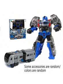 1pc Robot Transformation Car Toy For Boys, Manually Transformable Plane Tank Cartoon Robot Shaped Children Educational Toy, Christmas Gift - Transformer Robot - View 13