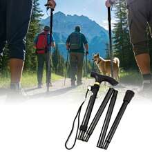 1 件可调节铝制手杖 - 可折叠轻便旅行手杖，配有人体工程学手柄和防滑橡胶头，可折叠，适合老年人/徒步旅行/日常使用 - 行动辅助器、老年人支撑物、徒步旅行杖、机场旅行必备品、折叠手杖、轻便手杖、旅行配件、老年人礼物创意！ - 彩色 - 查看 3