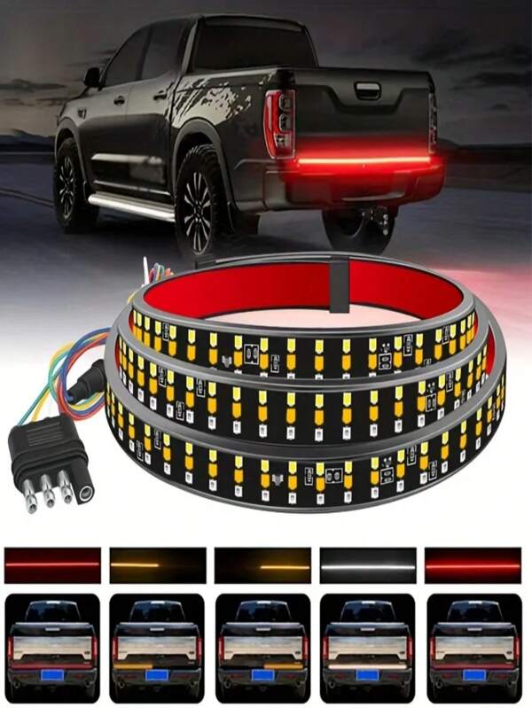 60 Inch Car Truck Tailgate Light Bar 12V 5 Function LED Brake Light Strip Turn Signal Warning Reverse Light Waterproof