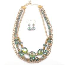 New Fashion Simple Crystal Multi-Layer Necklace With Matching Stylish Earrings Set - Layered Necklace - View 3