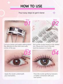 yelix 60/80/120 簇 I/C 卷曲无需胶水假睫毛自然柔软无胶睫毛延长单根漫画自粘睫毛套装 DIY 家用睫毛簇、睫毛簇、单根睫毛、睫毛、假睫毛