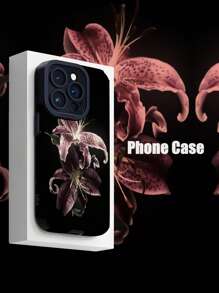 1pc Vintage Lily Floral Vertical Stripe Faux Leather Protective Phone Case Compatible With Apple & Models Waterproof Shockproof Anti-Fall Scratch Resistant - Multicolor - View 1