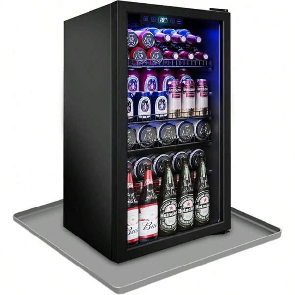 Mini Fridge Silicone Mat With Raised Edges, 24''x24''x0.5'', Prevent Water Leakage And Floor Damage From Elecrical Equipment Such As Washing Machines, Dryer, Mini Fridge, Wine Cabinet.