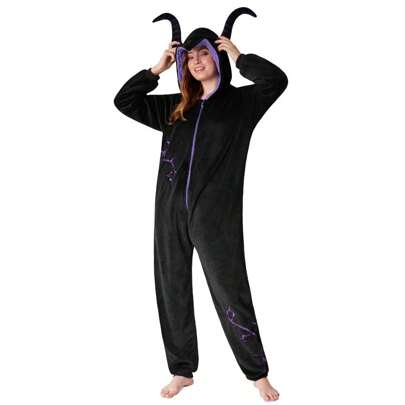Disney Stitch Onesie Fluffy Minnie Mouse Eeyore Maleficent Pyjama Lounge Wear Gift