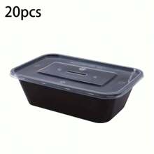 30pcs Covered Meal Containers, 750ml Microwave , 2 Styles (Random Delivery), Disposable Lunch Boxes, PP Material, Stackable, Freezer & Dishwasher , Suitable For Home Kitchen, Restaurant Takeout, Picnic, Kitchen Supplies