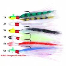 HENGJIA 1pc 3D Eye Soft Fishing Lure Jig Head Hook, 7g/10g/14g/21g/28g/42g/56g/85g, Artificial Deer Hair Feather Hook, Mustache Fishing Lure - Multicolor - View 3