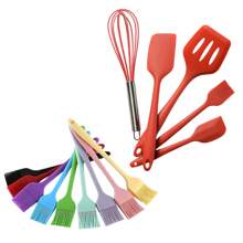 1/6pcs High Temperature Silicone Cookware Set,Barbecue Cooking SetTools , Integrated Design,No Hair Loss, Easy To Clean, Suitable For Barbecue, Cooking, Baking, Soup, Pastry, Cake, Cream, Jam
