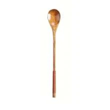 1/2pcs Japanese Wooden Solid Wood Coffee Spoon Honey Mixing Spoon Long Handle Round Mouth Round Handle Wooden Spoon