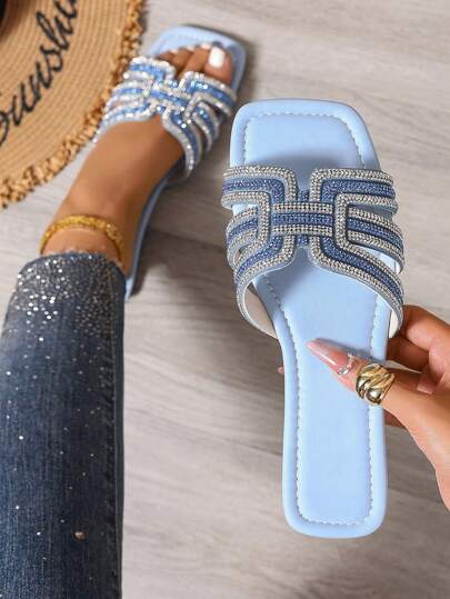 Ximi Ruo Moda Primavera/Verano, Sandalias Estilo Romano Casuales de Deslizamiento, Cómodas Sandalias Planas de Deslizamiento Negro Beige Marrón, Esencial para Vacaciones