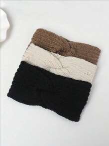 1/3 件女士针织头带，多色，温暖舒适，适合日常使用发带头巾头带吸汗带 - 彩色 - 查看 8