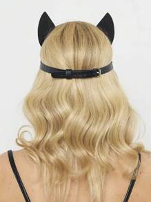 1PC Women Men Leather Mask Halloween Decor Mask Gothic Punk Holiday Party Accessories Cosplay - Red - View 2