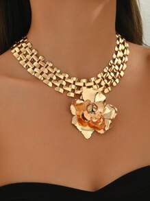 1 Stück einzigartiger, übertriebener, kreativer, vielseitiger, eleganter Blumen Choker Halskette, Frühling/Sommer