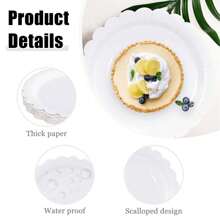 10pcs/20pcs/40pcs/Set, White Paper Plates 9 Inch 7 Inch White Scalloped Plates Disposable Dinner Plates Dessert Plates For Wedding Bridal Shower Newborn Shower Birthday Party