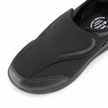 FitVille Women's Extra Wide Fit Casual Shoes Non-Slip Walking Trainers Adjustable Closure Slip-On Black - Black - View 10