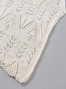 Rochie lungă cu bretele goale tricotate sexy pentru femei, cu fantă laterală - Caisă - Vizualizare 5