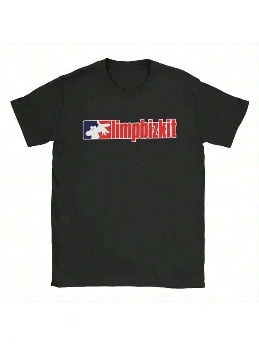 Limp Bizkit T-Shirt Rock Band Nu Metal Unisex Men Women 100% Cotton Top Premium Streetwear New Release Immediate Shipping Various Colors!! Plus Size - 黑色 - 查看 1