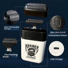 LARGNER LARGNER Electric Foil And Bald Shavers 2 In 1 Double Shaver For Men Reciprocating Razor Blade And Popup Beard Trimmer With Rechargeable 2 Head Adjustable Speeds Men's Beard Shaver For Hair Cutting,Give Your Boyfriend