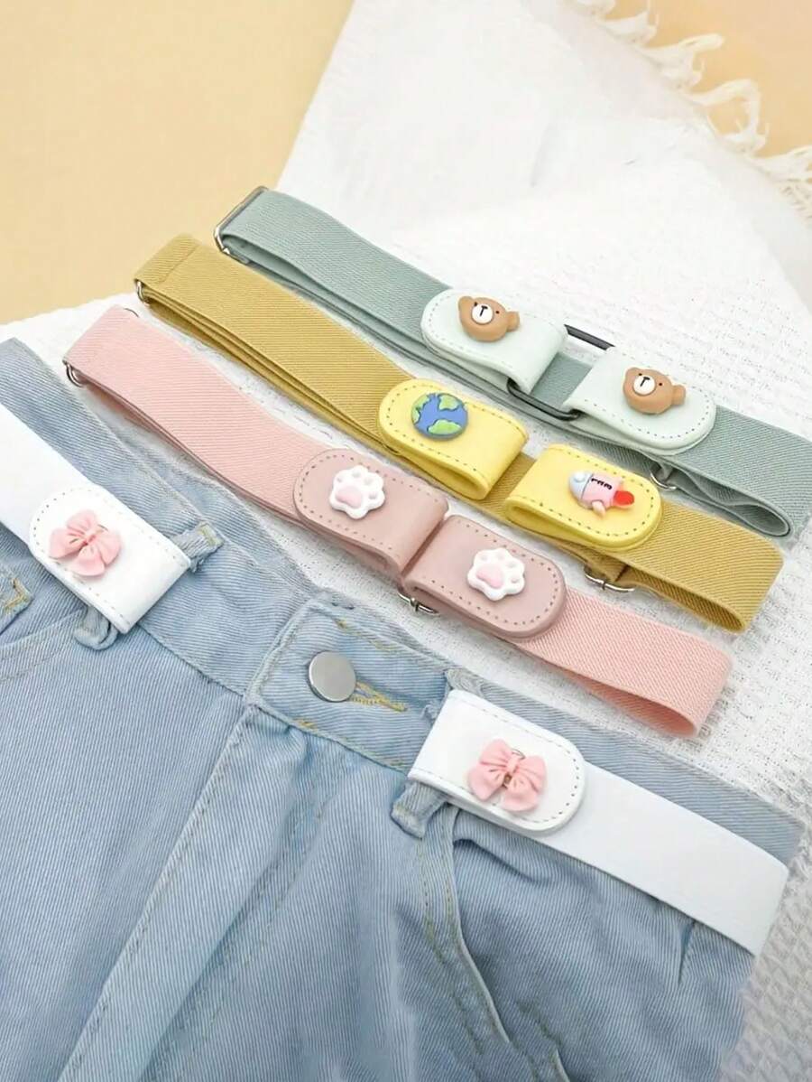 Press Buckle Style Slouchy Belt, Girls Versatile Jeans Belt, Invisible No-Trace Elastic Stretch Belt, Adjustable Length