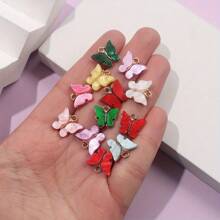 Acrylic Butterfly Pendant Chain, Colorful Butterfly Acrylic Pendant, Insect Pendant, DIY Earring, Bracelet, Necklace, Keychain, Jewelry Making Craft, Valentine's Day, Birthday, Graduation, Party, Festival Decoration Accessory