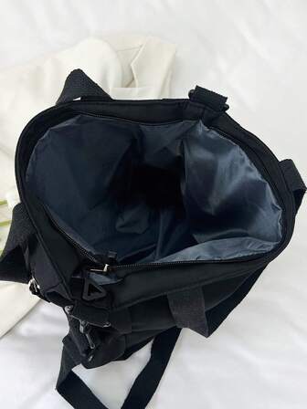 Fashionabla Casual Snyggt brevtryck med stor kapacitet, handväska, crossbody-väska, lämplig för universitet/högskola klassrum/pendling/jobb/kontor/fester/semester/semester/fest/resor, för kvinnor,