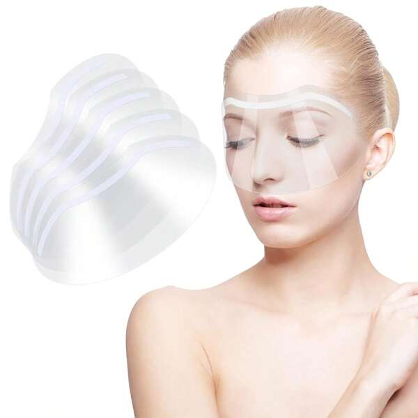 50 piezas Protectores faciales y oculares para ducha, viseras protectoras de cejas para ducha, protectores faciales para extensiones de pestañas, protectores faciales para maquillaje permanente de microblading, cubiertas protectoras para el cuidado posterior de los parpados en salones de peluquería.