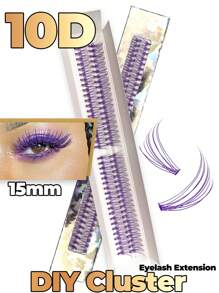 Pestañas postizas en grupos de 80 con color único, rizado D, aspecto natural, longitud de 11mm/13mm/15mm, extensión de pestañas delgadas - C - Ver 16