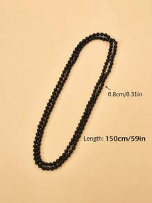 1 件 D EXCEED 手工打结仿珍珠玻璃珍珠长项链，适合女性日常佩戴、舞会、婚礼、活动、母亲节、教师节礼物 - 白色 - 查看 4