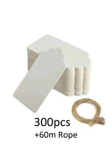 100pcs, Kraft Paper Gift Labels With Yellow Rope, Blank Commodity Price Hanging Labels, Bulk Brown Labels For Wedding, Birthday, Holiday And Party Gifts, Arts And Crafts Packaging, DIY Gift Decoration Labels And Hanging Decorations.