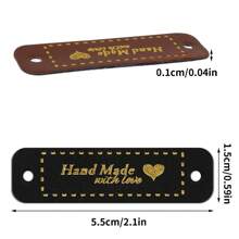 30 peças de etiquetas de Pu de crochê, para produtos artesanais, etiquetas artesanais em formato de coração, etiquetas de kit de crochê com costura de furo, acessórios de tricô faça você mesmo