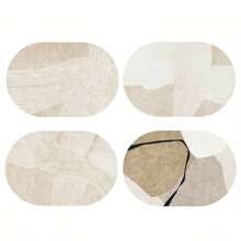 Mantel de estilo wabi-sabi de PU resistente al agua y al aceite, individual de mesa de comedor reutilizable antideslizante, posavasos resistente al calor, de lujo