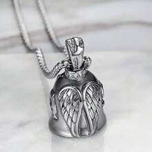 Guardian Angel Motorcycle Bell Handful Good Luck Bells Keyring Drive Pendant Accessories Lead-Free Pewter Bike Bell Good Luck Gift For Men Women Guard Riding