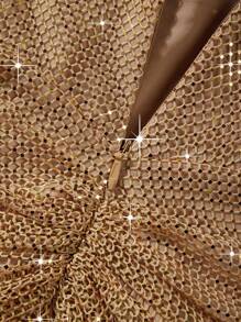 Astony One春夏新款单肩网纱设计成熟性感气质舞会礼服