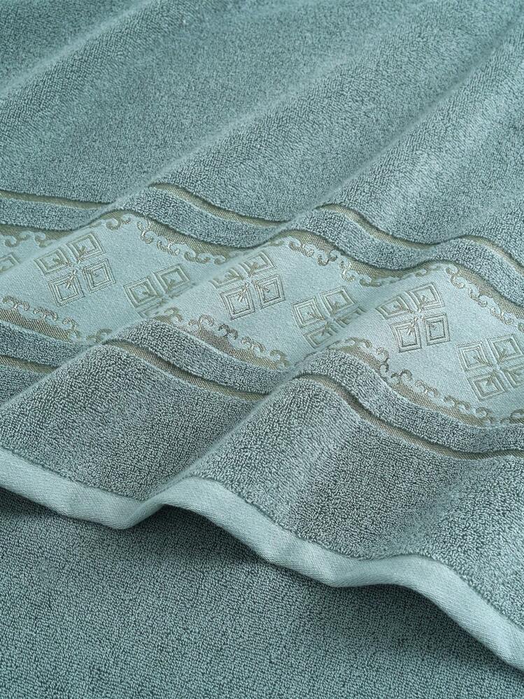 QIBHI 1条100%纯棉素色缎面毛巾/洗脸巾/浴巾，吸水性强，柔软舒适，适合家居和浴室装饰，复古欧式风格，秋季装饰，返校季适用，美容院、家庭浴室、淋浴毛巾，适用于美容院、酒店、运动场所，家居必备，毛巾，护肤 - 淺綠色 - 查看 10